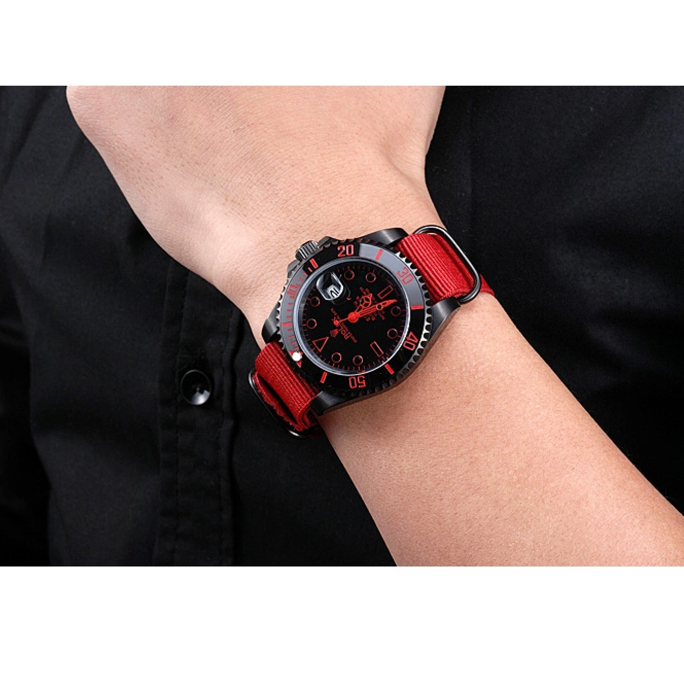 MiroTime 0710 Rolex Stealth Submariner Red Nylon Strap 622010